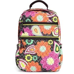 VERA BRADLEY Pink Ziggy Zinnia Campus Backpack